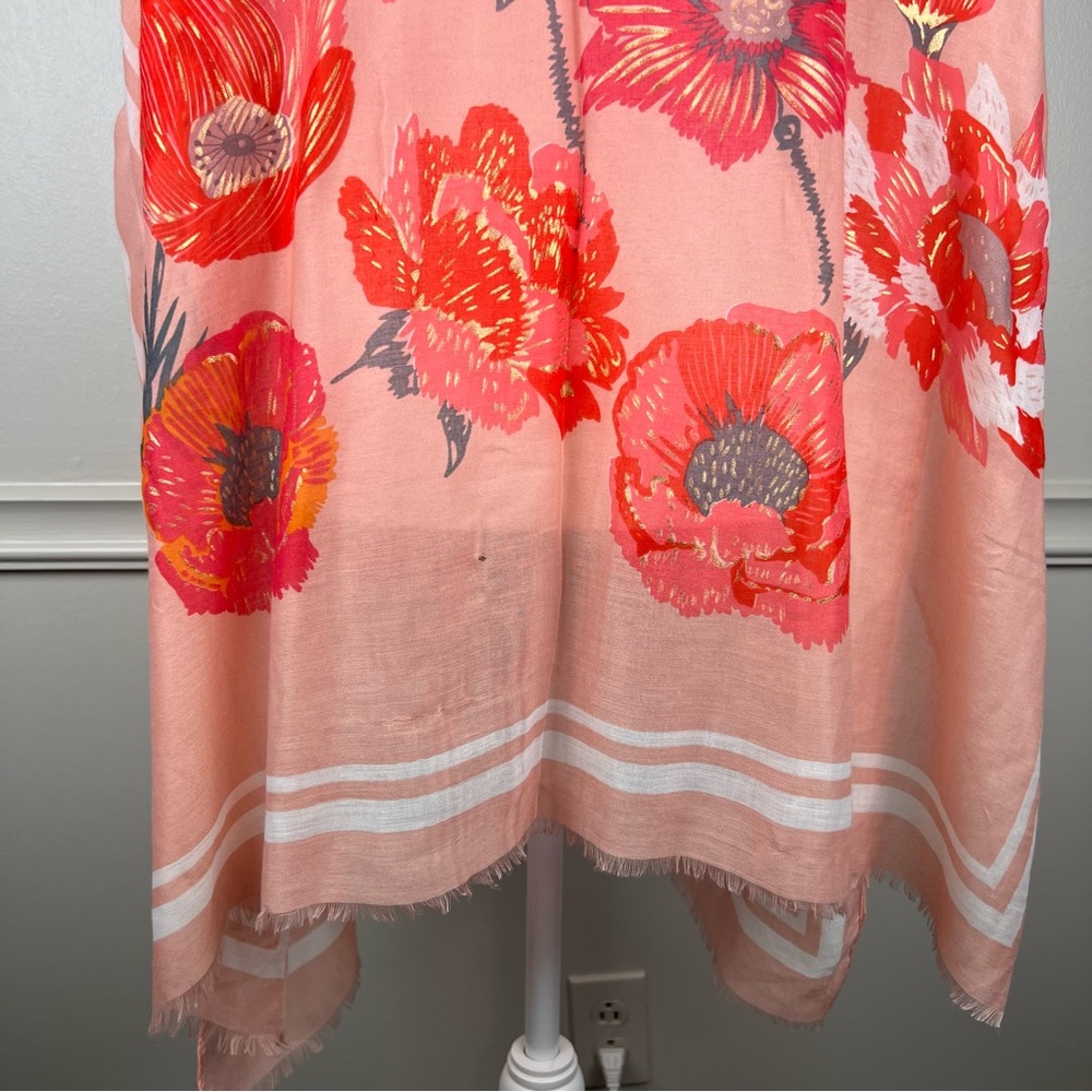 Floral Boho Sheer Lightweight Open Front‎ Cardigan Kimono, One Size Loose + Airy - Picture 10 of 10